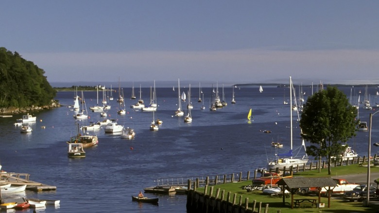 Harbor boats in Rockport, Maine