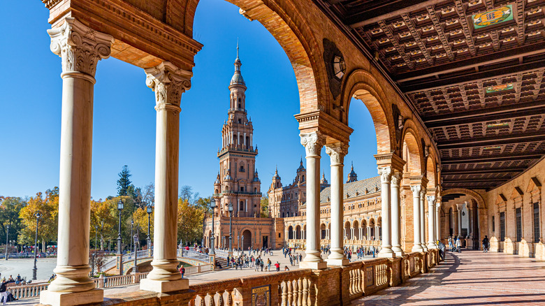 Autumn light from Seville's Plaza de Espana