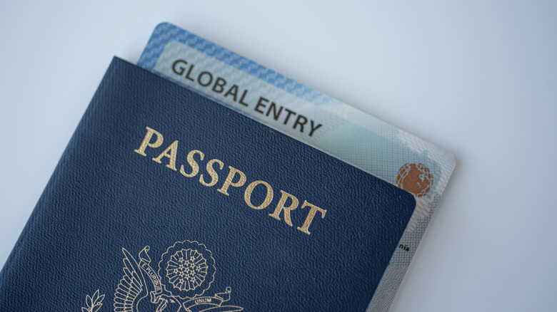 Global entry card inside US Passport