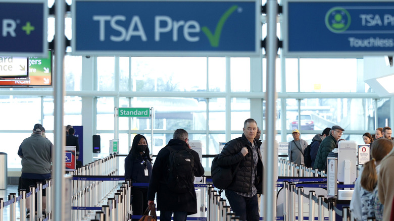 People in line at TSA PreCheck
