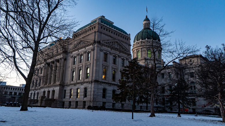 Indiana State Capitol Building during the winter, Indianapolis, IN