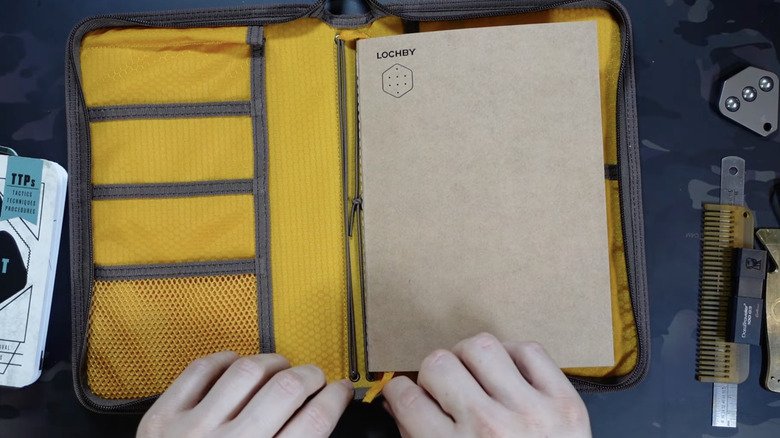 Lochby field folio unfolded to show pockets and inserts