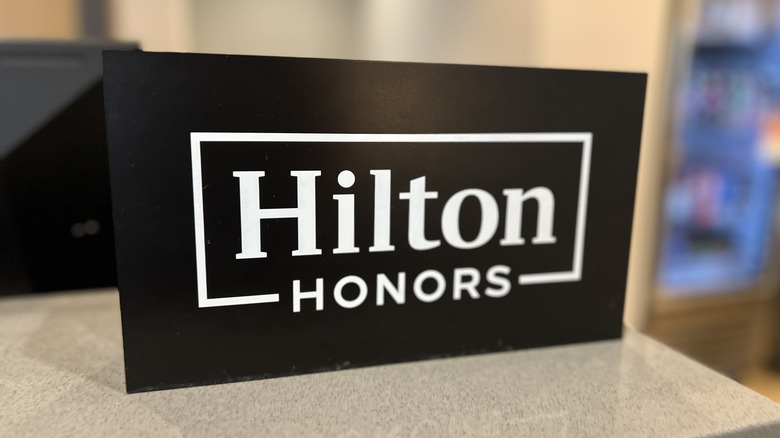 Hilton honors sign