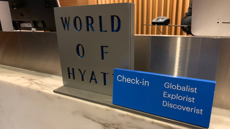 world of hyatt sign