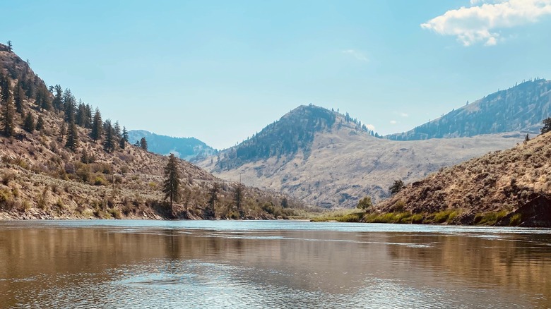 A scenic view of the terrain overlooking the Similkameen River near Oroville, Washington