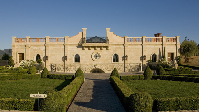 View of the entrance to Del Dotto Estate in Napa Valley
