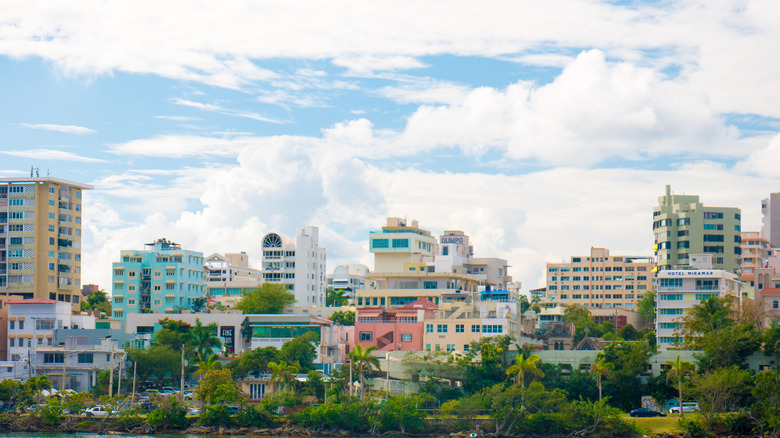 View of colorful buildings in Santurce, San Juan.