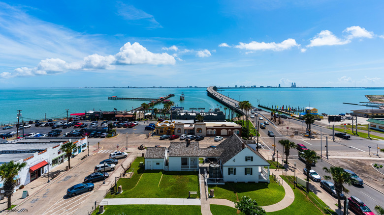 An aerial view of Port Isabel, Texas