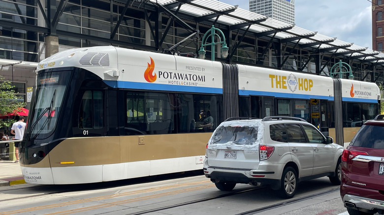 The Hop streetcar in downtown Milwaukee