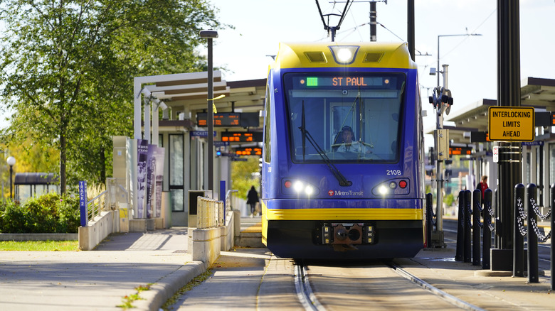A light rail labeled "St. Paul"