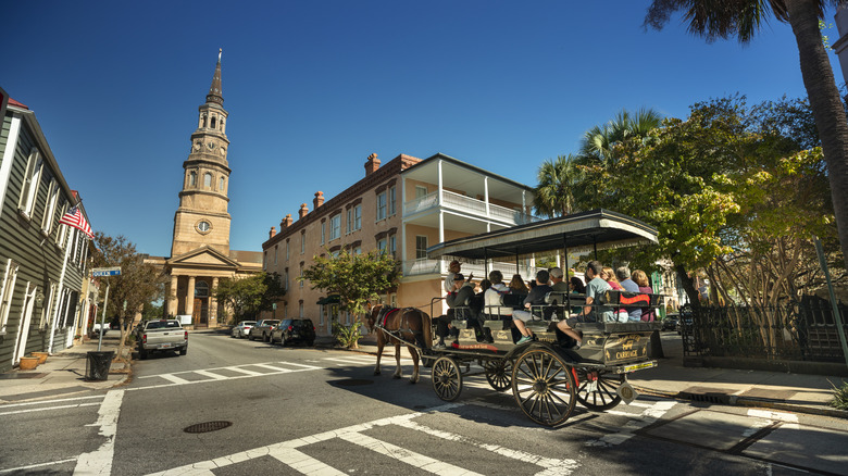 Horse carriage in downtown Charleston