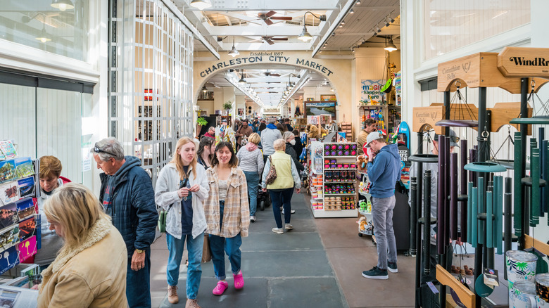 Shoppers at the Charleston City Market