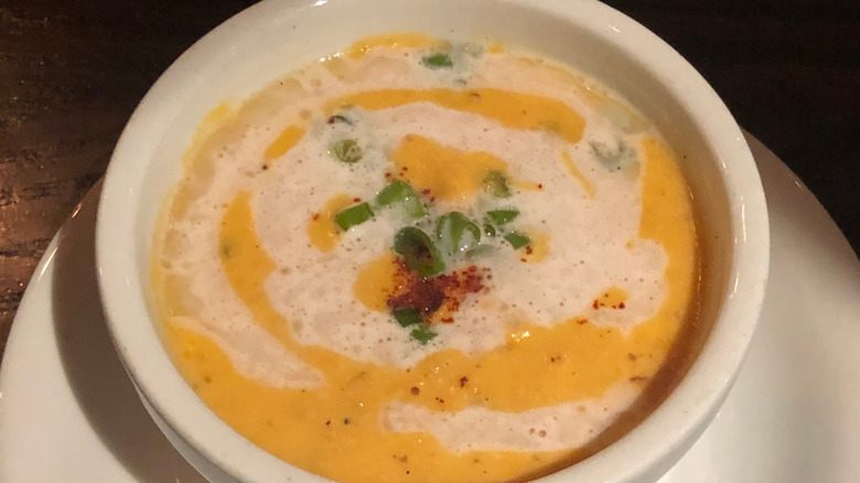 A creamy bowl of she-crab soup