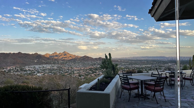 Mountain and city views from the Different Pointe of View restaurant in Phoenix, AZ.