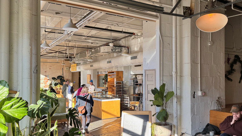 People buying pastries at the Machine Shop bakery in the Bok Building in South Philly