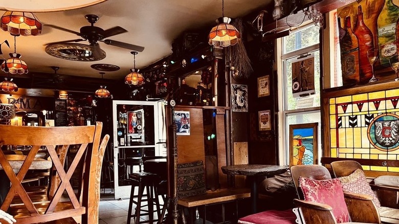 Eclectic interior of Karma Brew