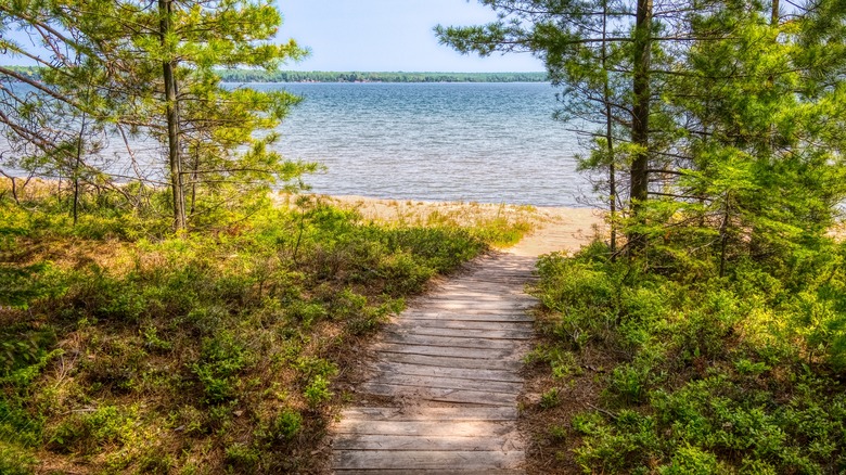 Boardwalk at Big Bay State Park on Madeline Island, WI