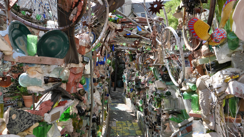 A mosaic-lined hallway at Philadelphia's Magic Gardens