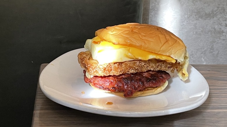 The famous breakfast sandwich at Kasama in Chicago