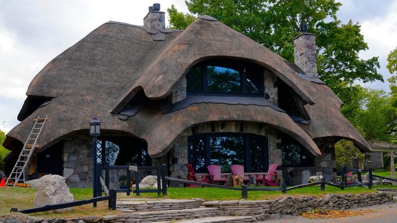 Exterior of a Mushroom House in Charlevoix, Michigan