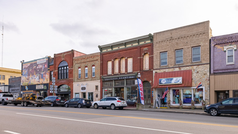 Commercial buildings in downtown Ludington, Michigan