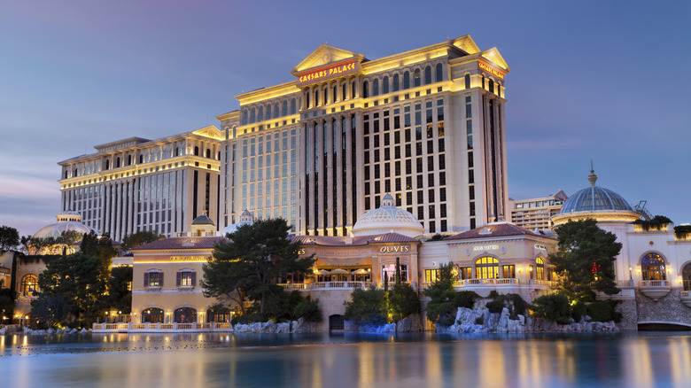 Caesars Palace on the Las Vegas Strip at twilight