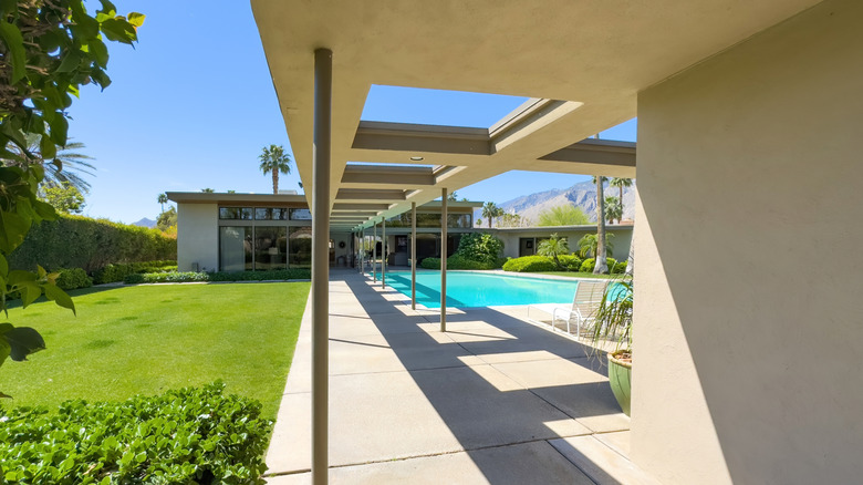 The pool at Twin Palms in Palm Springs, Frank Sinatra's former estate