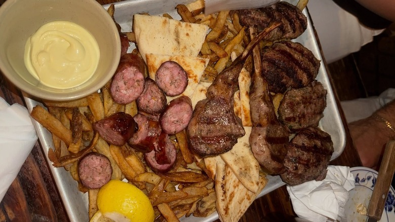 A mixed gyros and grilled platter at Kiki's