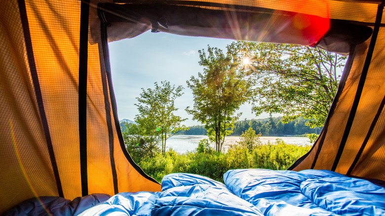 view north south campground from tent