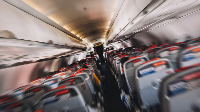 Motion blur inside an airplane