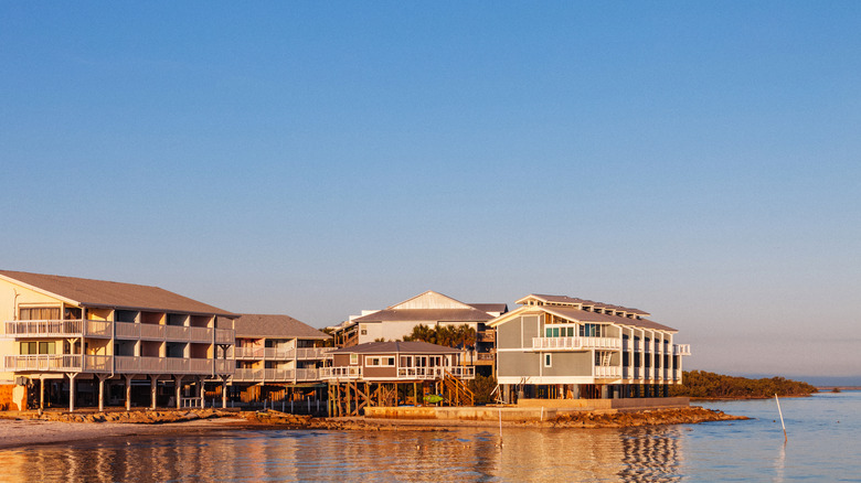Sunset view over Cedar Key waterfront in Florida