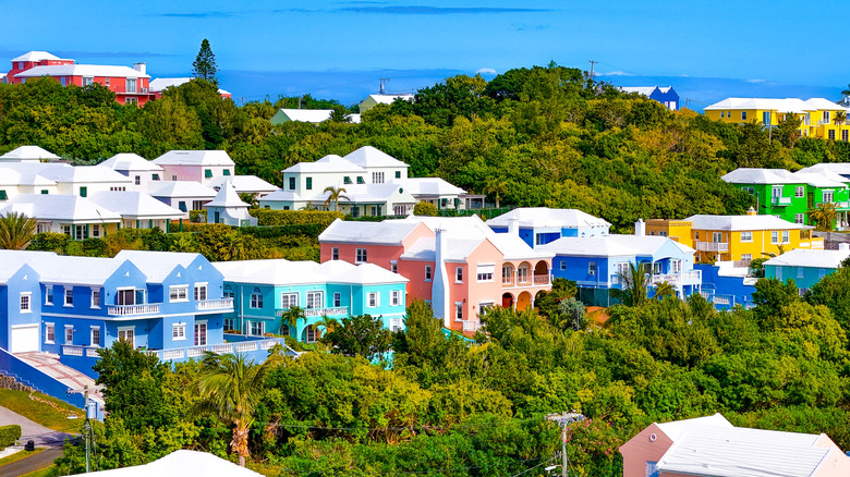 Colorful buildings on the island of Bermuda