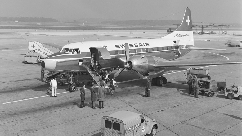Swissair plane in the 1950s