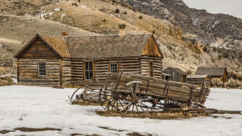 Abandoned buildings in Bannack ghost town, Montana