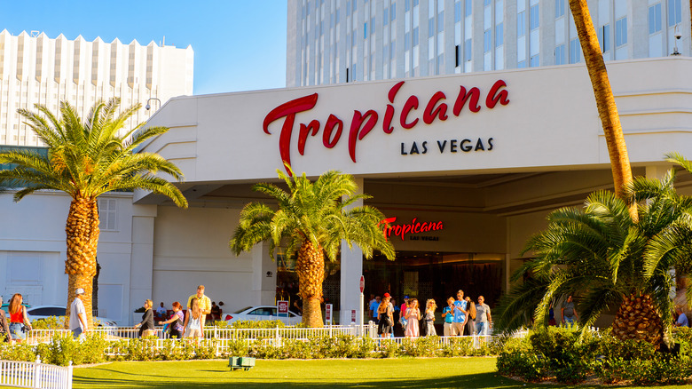 The Tropicana hotel and casino's entrance in Las Vegas