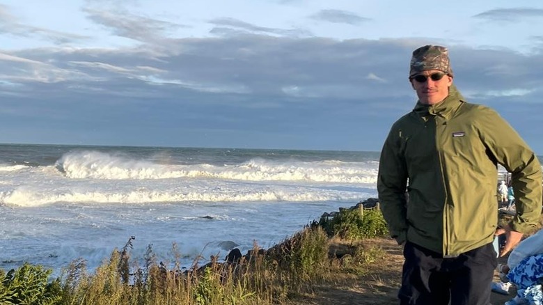 Static Media writer Kenan Dudley poses with his Light-up beanie from Costco