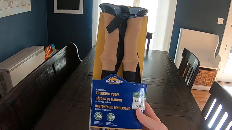 Packaging for Cascade Mountain Carbon Fiber Trekking Poles from Costco