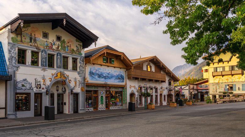 European style buildings in a town in Washington state