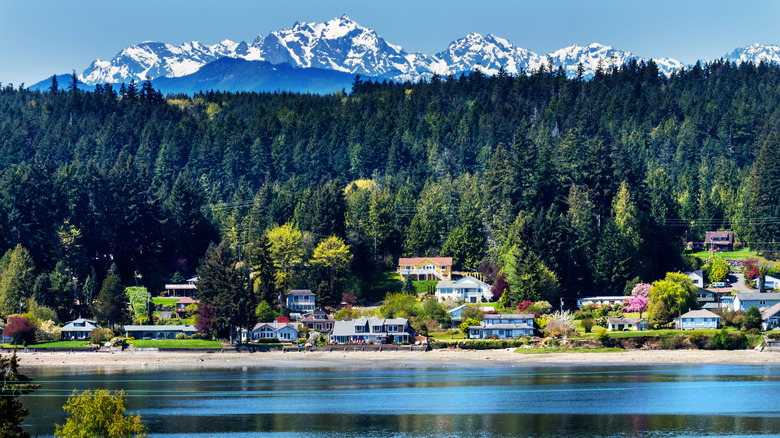 The charming town of Poulsbo, Washington, sat on the side of the Puget Sound