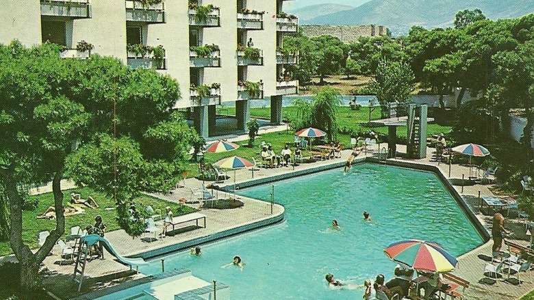 A hotel pool in Glyfada, Athens, 1985