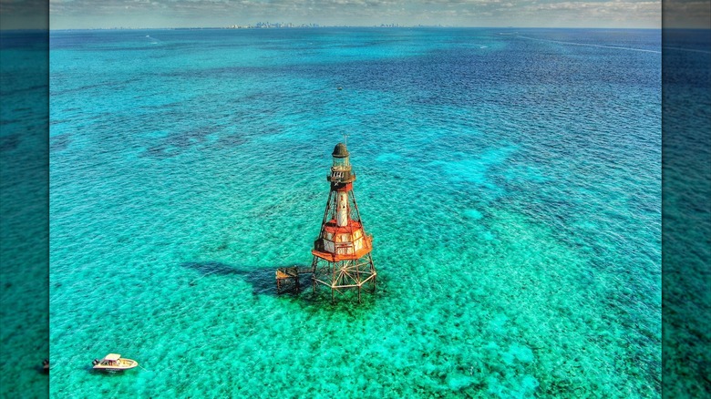 Fowey Rocks reef and lighthouse in Biscayne National Park, Florida