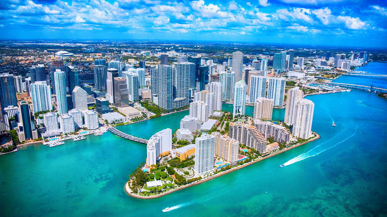 Overhead view of the city of Miami, Florida