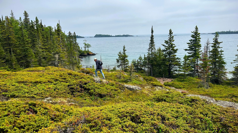Hiker in Isle Royale National Park, Michigan