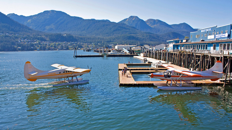 Seaplanes in the harbor of Juneau, Alaska