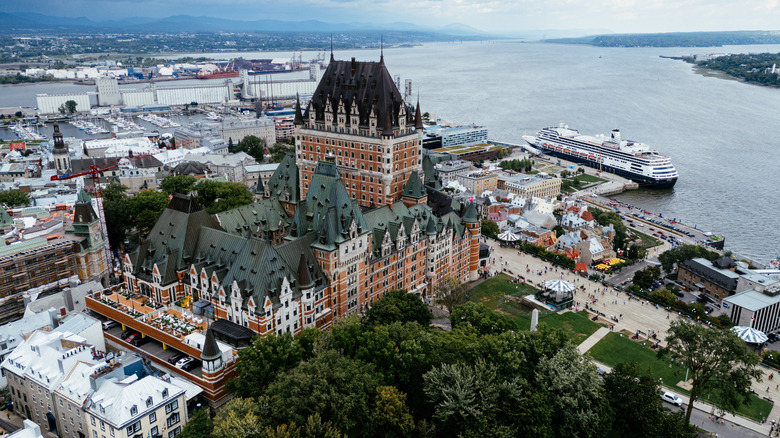 An aerial view of Old Quebec in Quebec City