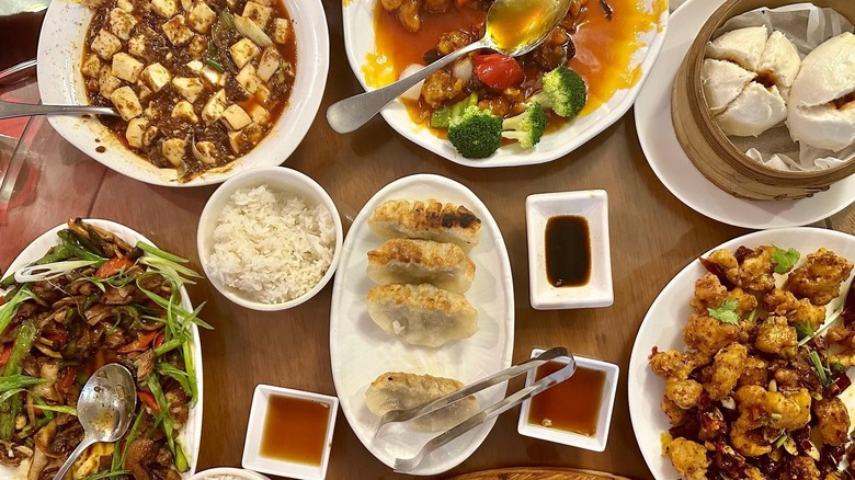 A spread of Szechuan dishes at Chengdu Gourmet