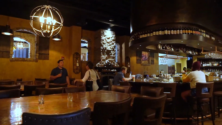 Dim interior of Copper Spoon in Fort Wayne, Indiana