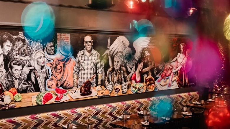 Mural inside Tolon in Fort Wayne, Indiana