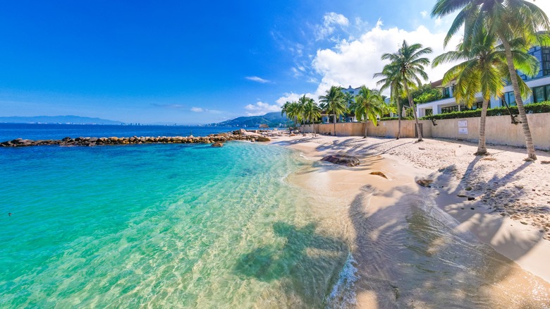 Clear waters of a beach in Puerto Vallarta, Mexico