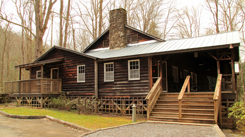 Preserved log Appalachian Clubhouse in Elkmont, Tennessee